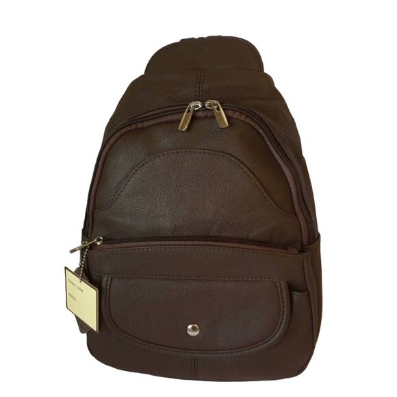 Leather backpack brown new - Picture 1 of 9